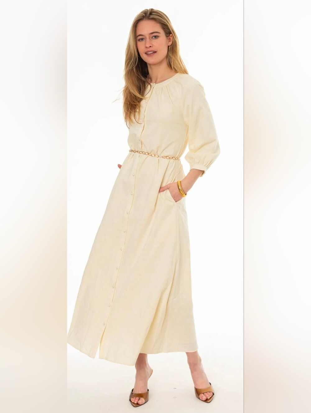 Blank Floral Embroidered Maxi Dress
